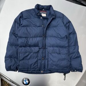 Vtg 70s Down Designs Kmart Navy Down Puffer Jacket Men's M Gorpcore Scovill Coat